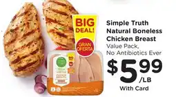 Ralphs Simple Truth Natural Boneless Chicken Breast offer