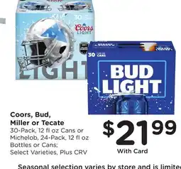 Ralphs Coors, Bud, Miller or Tecate offer