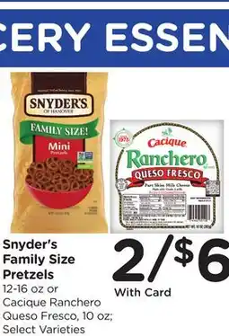 Ralphs Snyder's Family Size Pretzels offer