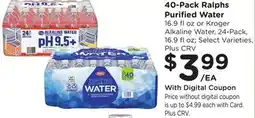 Ralphs 40-Pack Ralphs Purified Water offer