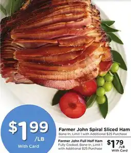 Ralphs Farmer John Spiral Sliced Ham offer