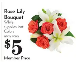 Pavilions Rose Lily Bouquet offer