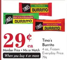 Pavilions Tina's Burrito offer