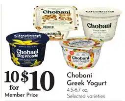 Pavilions Chobani Greek Yogurt offer