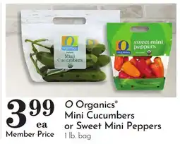 Pavilions O Organics Mini Cucumbers or Sweet Mini Peppers offer