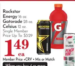 Pavilions Rockstar Energy 16 oz. Gatorade 28 oz. Celsius 12 oz offer