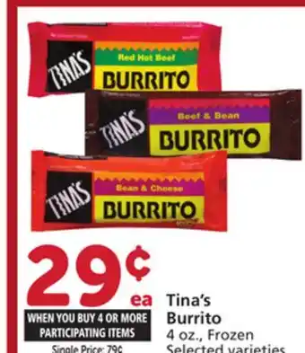 Albertsons Tina's Burrito offer