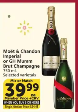 Albertsons Moët & Chandon Imperial or GH Mumm Brut Champagne offer