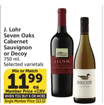 Albertsons J. Lohr Seven Oaks Cabernet Sauvignon or Decoy offer