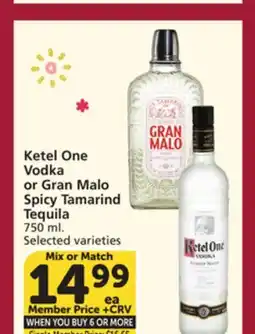 Albertsons Ketel One Vodka or Gran Malo Spicy Tamarind Tequila offer