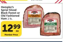 Albertsons Hempler's Sprial Sliced Black Forest or Old Fashioned Ham offer
