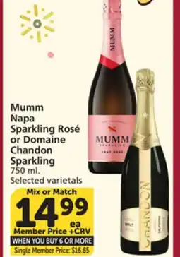Albertsons Mumm Napa Sparkling Rosé or Domaine Chandon Sparkling offer