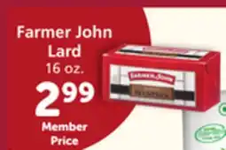 Albertsons Farmer John Lard offer