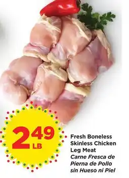 Food 4 Less Fresh Boneless Skinless Chicken Leg Meat offer