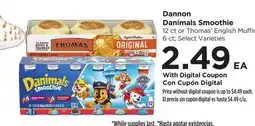 Food 4 Less Dannon Danimals Smoothie 12 ct or Thomas' English Muffins 6 ct offer