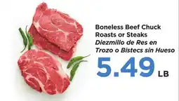 Food 4 Less Boneless Beef Chuck Roasts or Steaks offer