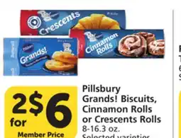 Vons Pillsbury Grands! Biscuits, Cinnamon Rolls or Crescents Rolls offer