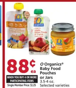 Vons O Organics Baby Food Pouches or Jars offer