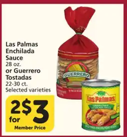 Vons Las Palmas Enchilada Sauce 28 oz. or Guerrero Tostadas 22-30 ct offer