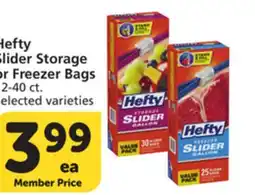 Vons Hefty Slider Storage or Freezer Bags offer