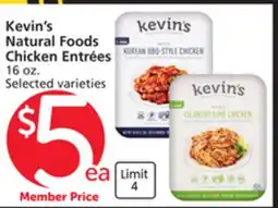 Vons Kevin's Natural Foods Chicken Entrées offer