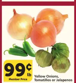 Vons Yellow Onions, Tomatillos or Jalapenos offer