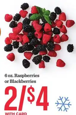 Mariano's 6 oz. Raspberries or Blackberries offer