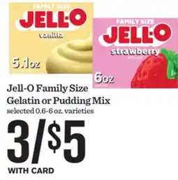 Mariano's Jell-O Family Size Gelatin or Pudding Mix offer