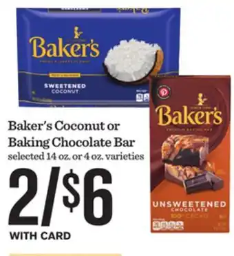 Mariano's Baker's Coconut or Baking Chocolate Bar offer