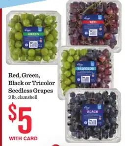 Mariano's Red, Green, Black or Tricolor Seedless Grapes offer