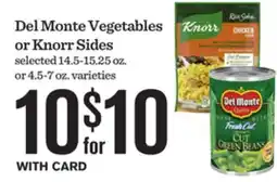 Mariano's Del Monte Vegetables or Knorr Sides offer