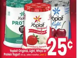Jewel-Osco Yoplait Original, Light, Whips or Protein Yogurt offer