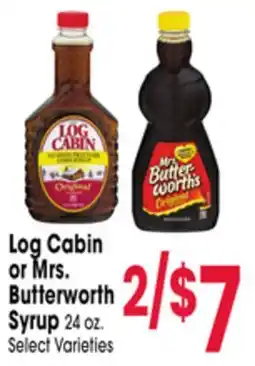 Jewel-Osco Log Cabin or Mrs. Butterworth Syrup offer