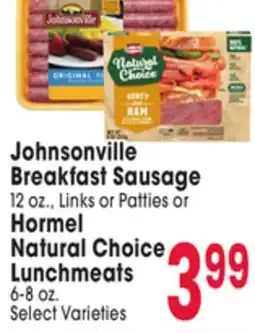 Jewel-Osco Johnsonville Breakfast Sausage 12 oz., Links or Patties or Natural Choice Lunchmeats offer