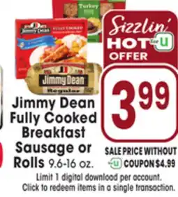 Jewel-Osco Jimmy Dean Fully Cooked Breakfast Sausage or Rolls offer