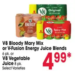 Jewel-Osco V8 Bloody Mary Mix or V-Fusion Energy Juice Blends 6 pk. or V8 Vegetable Juice 8 pk offer