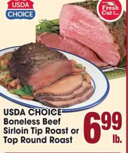 Jewel-Osco USDA CHOICE Boneless Beef Sirloin Tip Roast or Top Round Roast offer