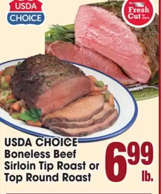 Jewel-Osco USDA CHOICE Boneless Beef Sirloin Tip Roast or Top Round Roast offer