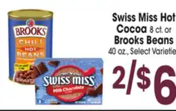 Jewel-Osco Swiss Miss Hot Cocoa 8 ct. or Brooks Beans 40 oz offer