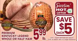 Jewel-Osco PREMIUM KENTUCKY LEGEND WHOLE OR HALF HAM offer