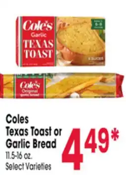 Jewel-Osco Coles Texas Toast or Garlic Bread offer