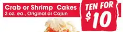 Jewel-Osco Crab or Shrimp Cakes offer