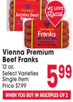 Jewel-Osco Vienna Premium Beef Franks offer