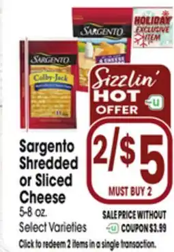 Jewel-Osco Sargento Shredded or Sliced Cheese offer