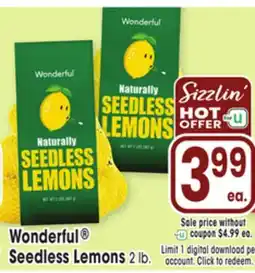 Jewel-Osco Wonderful Seedless Lemons offer