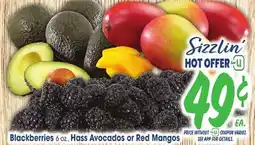 Jewel-Osco Blackberries,6 oz Hass Avocados or Red Mangoss offer