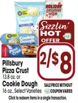 Jewel-Osco Pillsbury Pizza Crust 13.8 oz. or Cookie Dough 16 oz offer