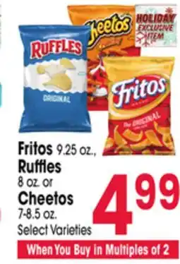 Jewel-Osco Fritos 9.25 oz., Ruffles 8 oz. or Cheetos 7-8.5 oz offer