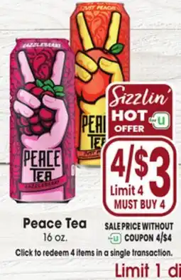 Jewel-Osco Peace Tea offer