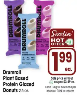 Jewel-Osco Drumroll Plant Based Protein Glazed Donuts offer